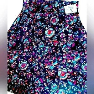 Lularoe 2xl black A-line Azure‎ skirt with teal , red, and grey floral . NWT.